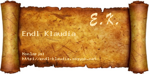 Endl Klaudia névjegykártya